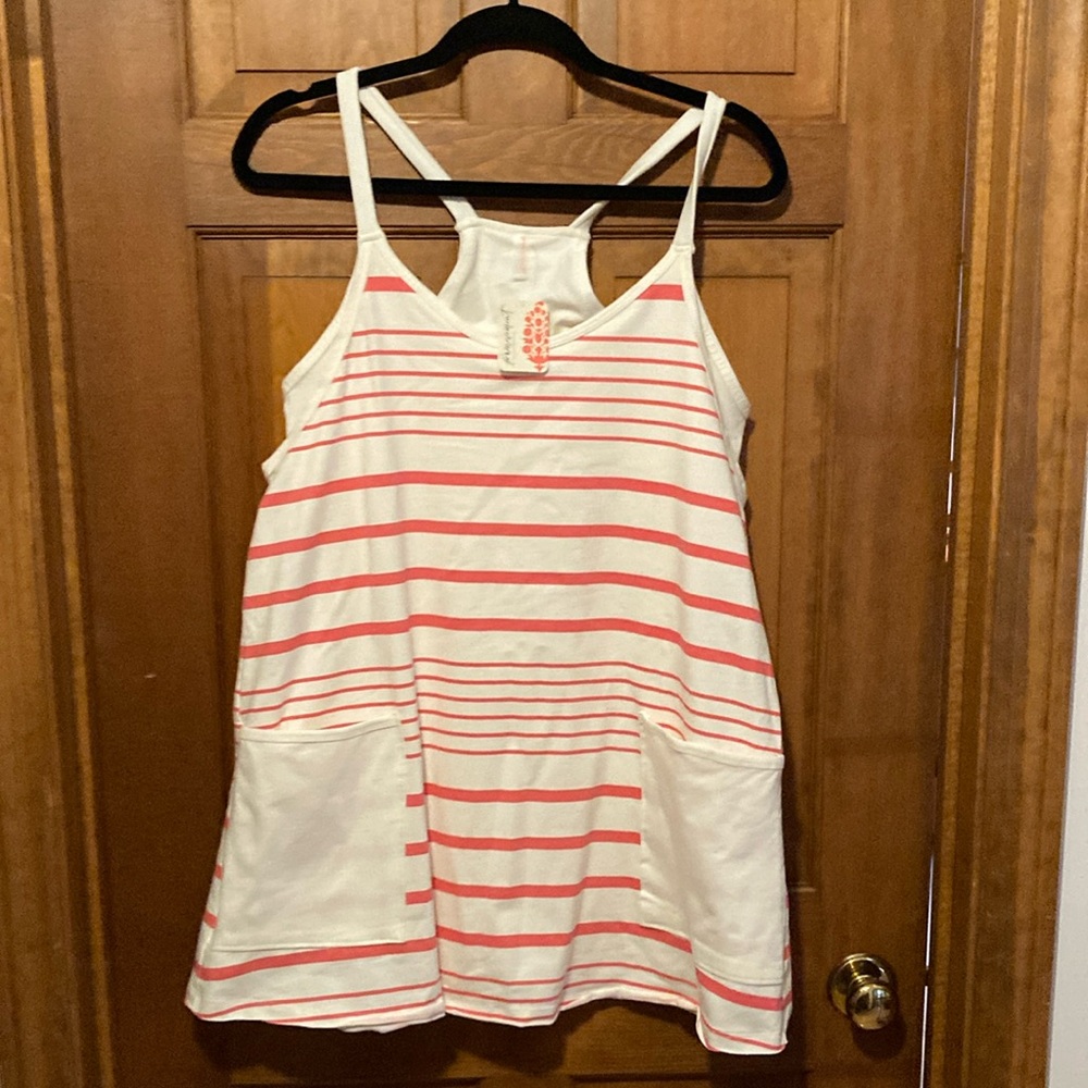FP Movement by Free People Striped Mini Dress in White and Pink